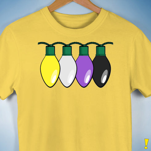 Nonbinary Pride Christmas Lights Premium Unisex T-Shirt - Yellow